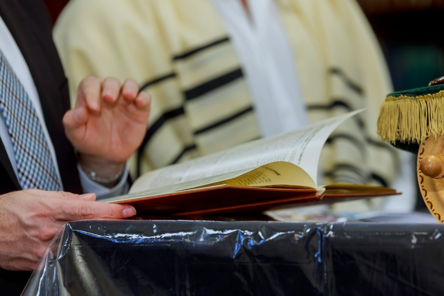 Prayer shawl Tallit Jewish religious symbol and Barmitzvah Jewish Prayer